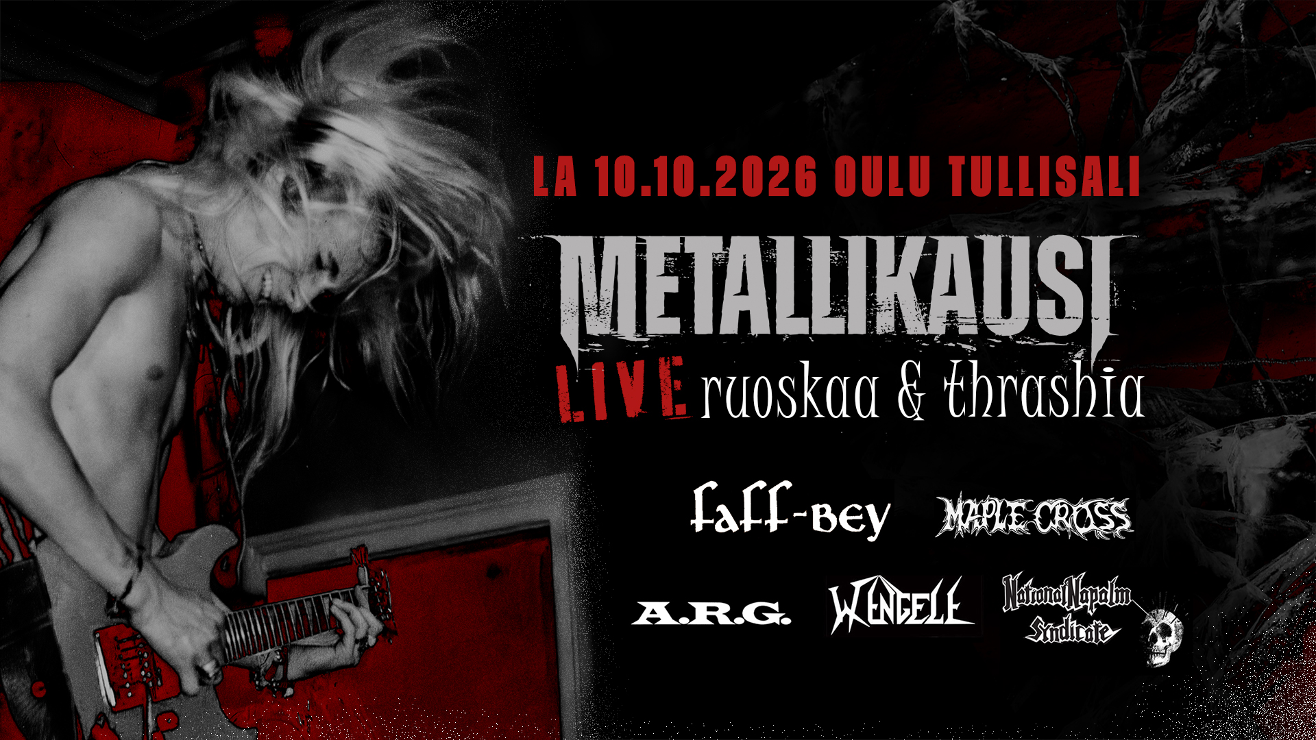 Metallikausi live: ruoskaa & thrashia - Tullisali - Oulu - Saturday 10 October 2026